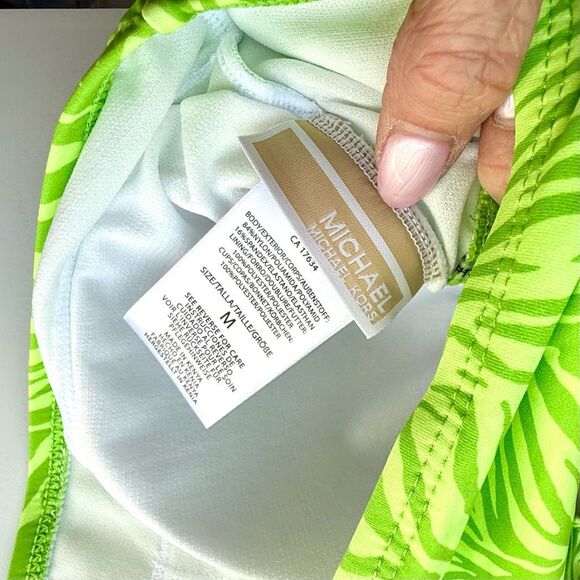 NWT MICHAEL Michael Kors women's animal-print halter swimsuit top, in a vibrant - Picture 5 of 7